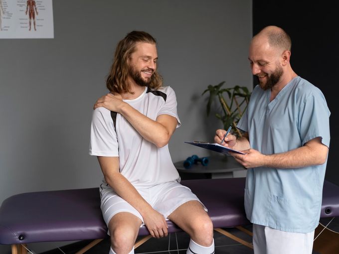 Chiropractor performing adjustment on patient