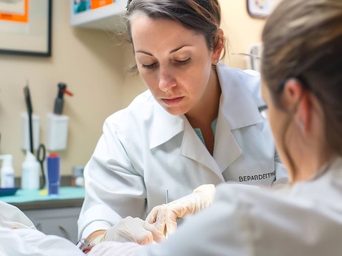 Modern dermatology consultation room
