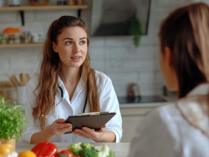 Professional nutritionist in consultation